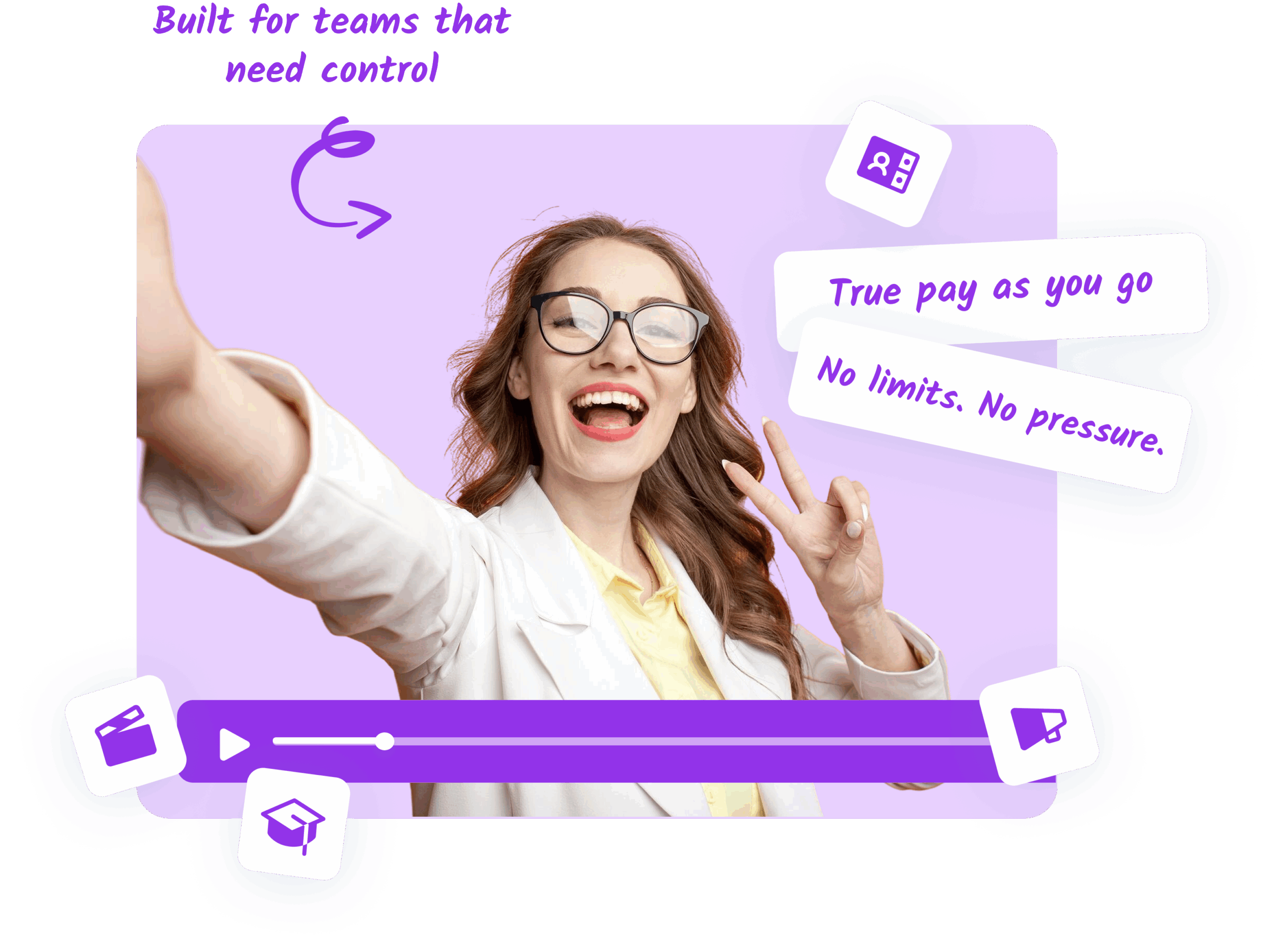 A happy women enjoying free video hosting 