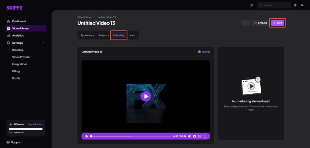 Enable Forms for Your Video  in Skippz